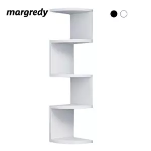 Kệ góc tam giác MARGREDY, Giá lưu trữ treo tường bền bỉ hiện đại, Thiết kế nhỏ gọn chất lượng cao Tiết kiệm không gian Kệ sách nhiều lớp Phòng ngủ