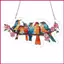 Kính Màu Suncatcher Cho Cửa Sổ 2D Acrylic Nhiều Màu Sắc Với Dây Xích Kim Loại Hoa Cửa Sổ Chim Suncatcher shopidaevn