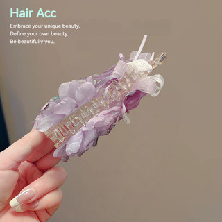 Không Khí Cảm Thấy Bên Ngoài Ánh Sáng Wisteria Series Hoa Lấy Kẹp Chuối Quá Khổ Kẹp Phẳng Đầu Đuôi Ngựa Tóc Kẹp Ngang