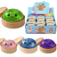 Đồ chơi Squishy hấp tăng chậm mềm mại với hạt lấp lánh và hộp hấp Mini tuyệt vời cho ADHD và huấn luyện giác quan