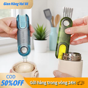 Bàn Chải 3 Trong 1 Vệ Sinh Cốc Ly - Đầu U, Xoắn, Cứng, Xoay 1 Chiều, Phù Hợp Bình Sữa, Tách Trà​