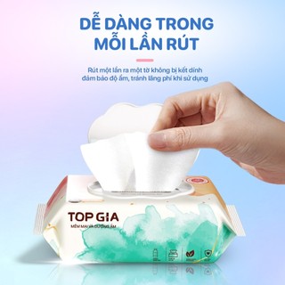 Thùng khăn ướt Topgia 80 tờ ban mai không cồn không parabens cao cấp dành cho mẹ và bé Topgia STore1