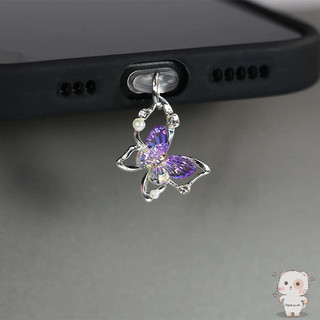 【Chamvn】Mặt dây chuyền hình bướm chặn bụi điện thoại trang trí thời trang tinh tế