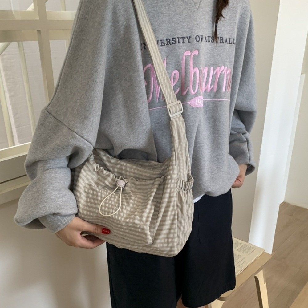 HOBBYIN Túi dây rút HOBBYIN, Túi đeo chéo di động dung tích lớn, Túi đeo vai đa chức năng Nylon dành cho nữ