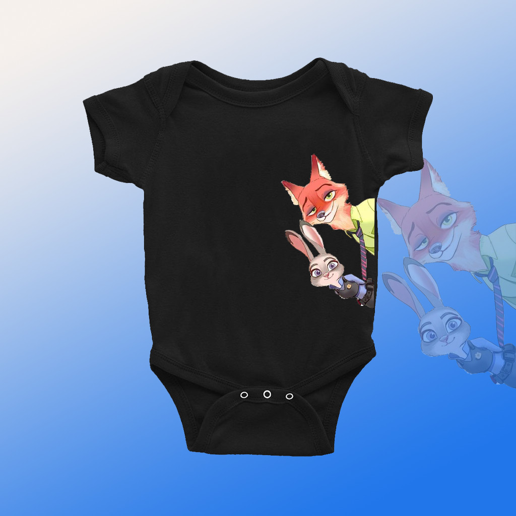 Bộ áo liền quần trẻ em Judith Nick Crazy Zootopia, quần áo cotton nguyên chất sơ sinh