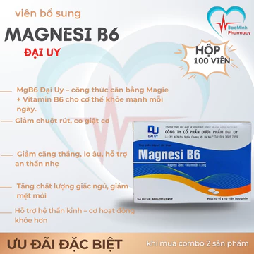 MgB6 Đại Uy – Bổ Sung Magie & Vitamin B6, Giảm Chuột Rút, Giảm Căng Thẳng, Ngủ Ngon