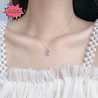 Vòng Cổ Choker Bạc Pha Lê Hình Ngôi Sao Mặt Trăng, Trang Sức Cưới Cho Bé Gái