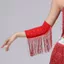 Tay áo nữ dành cho khiêu vũ Latin với viền kim cương giả và thiết kế flash