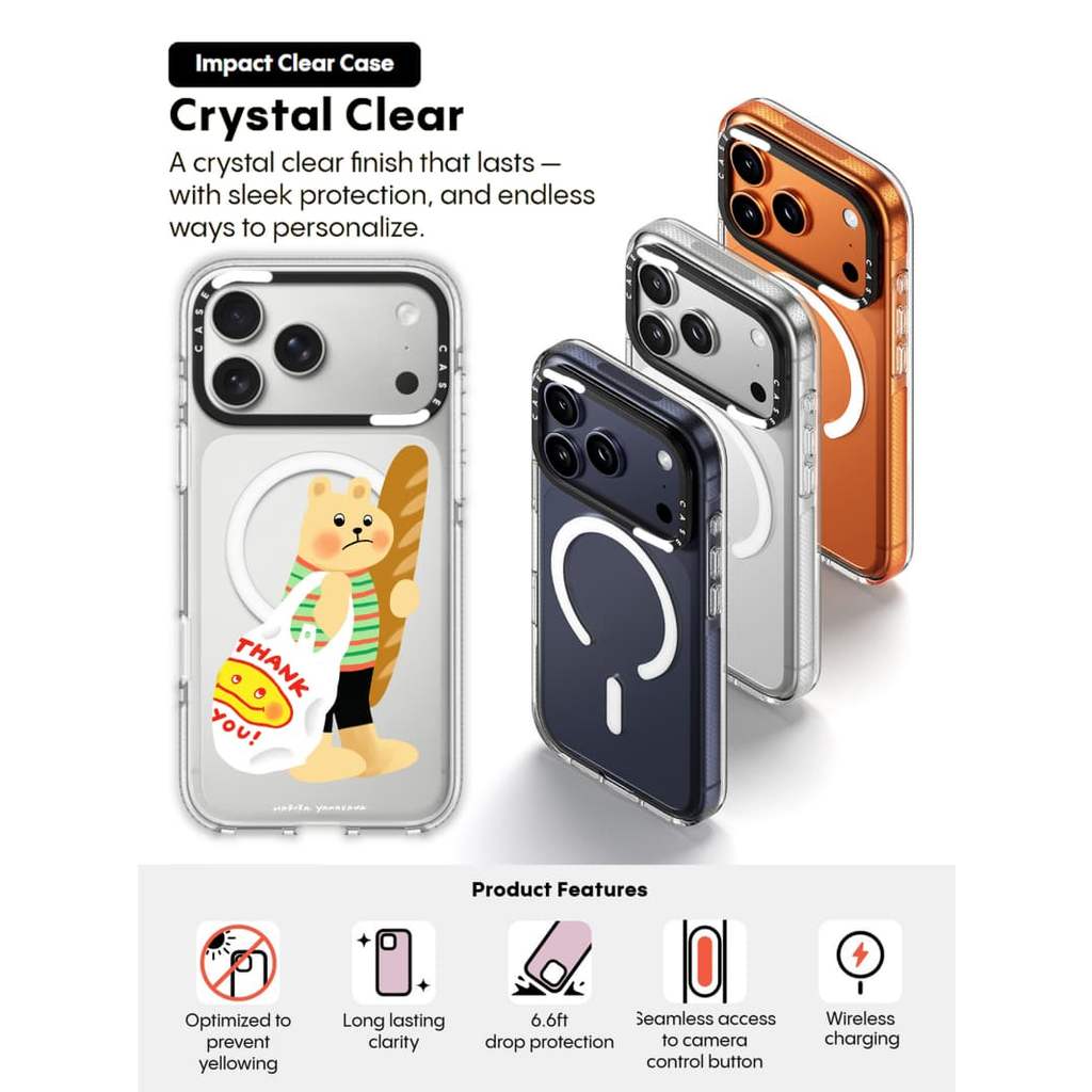 CASECASE X Vỏ Khách Hàng Nhỏ Tác Động Trong Suốt Hút Từ Tính Cho iPhone 17 / 16 / 15 / 14 / 13 Pro Max Air | Vỏ pha lê trong suốt có bao bì cao cấp