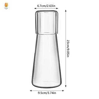Bộ Carafe Nước Đầu Giường Trong Suốt Bình Nước Thủy Tinh Cao-Borosilicate Dày Thích Hợp Cho Phòng Ngủ Đầu Giường
