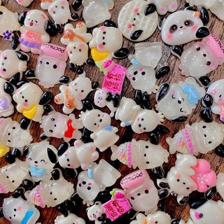 Set 10 sticker charm chó Pochacco ngẫu nhiên, charm 3d đá cưng phụ kiện trang trí dép