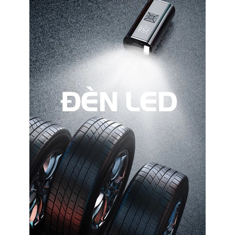 Bơm Xe Ô Tô,Xe Máy Xe Đạp Công Suất 100W 120W Máy Bơm Lốp Ô Tô Di Động Bánh Xe Không Dây