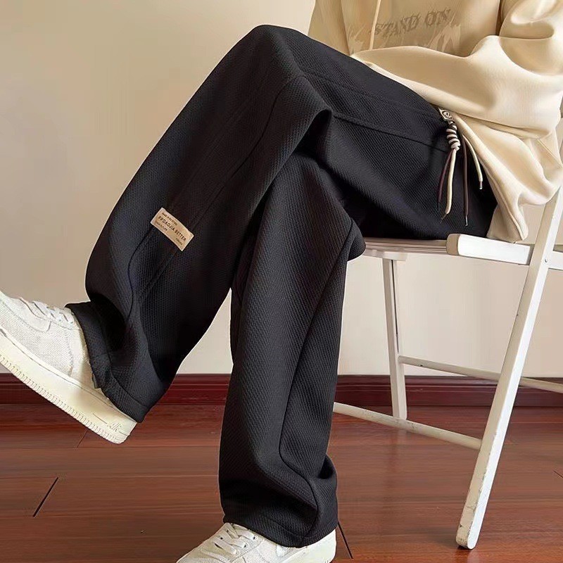 Mùa Xuân Mùa Hè Mỏng Phong Cách Drape Quần Ống Rộng Nam Quần Cao Cấp Phong Cách Mỹ Teen ins Dạo Phố Quần Thể Thao 0RXL