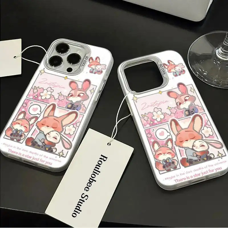 Ốp lưng Zootopia nhiều màu, phong cách dễ thương cho người yêu hoạt hình Disney cho iPhone 16 Pro Max, 11, 15 Pro Max, 1