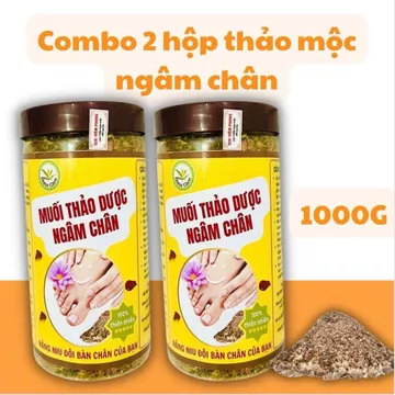 Combo 2 Hộp Muối Thảo dượċ Ngâm Chân Dưỡng Sinh Gia Truyền Dùng Xông, Ngâm Chân hộp lớn 1000 G