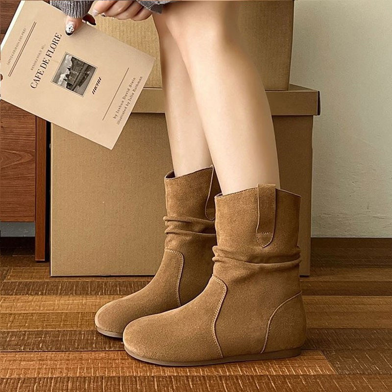 Boot Nữ Vintage Đế Mềm Chống Trượt Dễ Phối Đồ Style Ulzzang