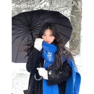 MISMEMO Xanh Mohair Khăn Nữ Mùa Đông Phong Cách Hàn Quốc Cao Cấp Không Khí Dày Ấm Áp Bảo Vệ Lạnh Cổ Yếm Khăn Choàng