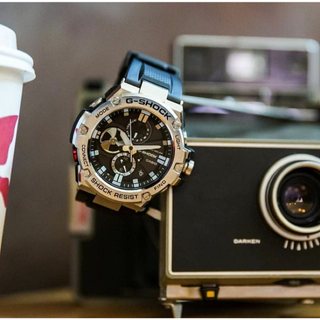 Đồng Hồ Nam Dây Nhựa Casio G-Shock GST-B100-1A Bluetooth Chính Hãng - GST-B100-1ADR Pin Năng Lượng Mặt Trời
