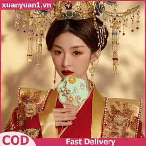 XUAN Trung Quốc Retro Tốt Lu Quạt Cưới Cầm Tay Quạt Hoa Có sels Cổ Tinh Tế Mặt Dây Chuyền Quà Tặng VN