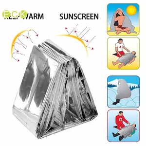 Chăn gấp khẩn cấp 210cm * 130cm Bạc / Vàng Nơi trú ẩn cứu hộ khẩn cấp Cắm trại ngoài trời Giữ ấm Chăn đẹp
