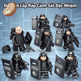 SWAT Quân Đội Khối Xây Dựng Bộ Đồ Chơi ABS Mini Nhân Vật Trẻ Em Chiến Thuật Chơi Mô Hình Hình