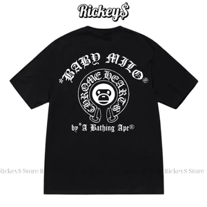 Áo thun ngắn tay cổ tròn K Baby Milo in 200GSM mềm mại và chất lượng cao cổ tròn nam nữ 0514