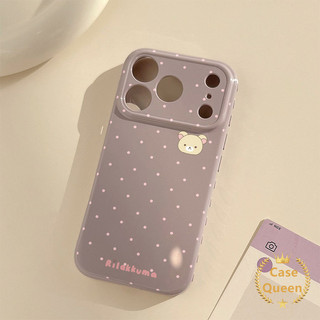 Tương thích với iPhone 17 16 14 15 11 13 Pro Max 7 Plus 12 Pro Max XS Max XR 8 16 Plus X SE 2020 Full Màn Hình Màu Chấm Bi Hoạt Hình Gấu Bong Bóng Trái Tim
