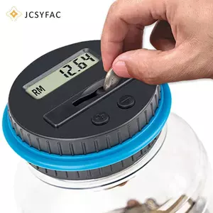JCSYFAC Kỹ Thuật Số LCD Đếm Đồng Xu Tiết Kiệm Tiền Hộp Lọ Dung Tích Lớn Cho USD EURO GBP Tiền Điện Tử Đếm Heo Đất Mới