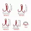 NICOLOO 100 Chiếc Móc Câu Treble, Với Nhẫn Chia Đôi Móc Ba Gai Sắc Nét Mạnh Mẽ, Bộ Móc Thép Carbon Cao Bền Đẹp Câu Cá Nước Ngọt