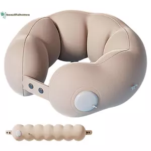 BeautifulHomeA Bơm Hơi Du Lịch Ne Gối Cho Máy Bay Xe Lửa Có Thể Giặt Được Vỏ Gối Hình Chữ U Văn Phòng Ngủ Gối, Có Thể Điều Chỉnh Và Mềm VN