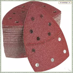 Bộ 100 Miếng Giấy Nhám Hình Tam Giác 105 X 152 Mm, 11 Lỗ 40- 400 Grits Giấy Chi Tiết Dụng Cụ Chà Nhám