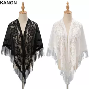 Khăn choàng nữ KANGN, Nhiều màu có tua rua buổi tối Prom Cape, Phụ kiện đám cưới Khăn quàng cổ thời trang rỗng