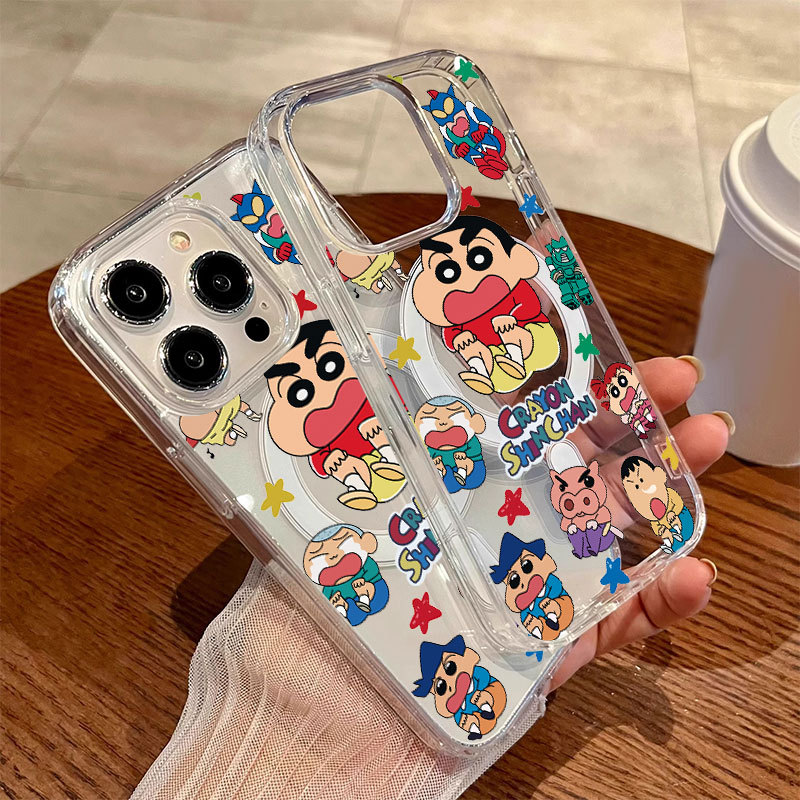 Ốp lưng iPhone họa tiết Crayon Shin-Chan hỗ trợ sạc không dây từ tính - iP 11/12/13/14/15/16/17/Plus/Air/Pro/Max