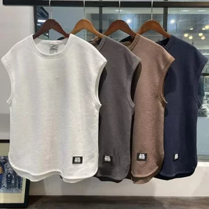 Áo Vest Nam Mùa Hè Mỹ Dạo Phố Rời Áo Vest Thể Thao Thể Dục Không Tay Áo Thun Mặc Bên Ngoài TNHO