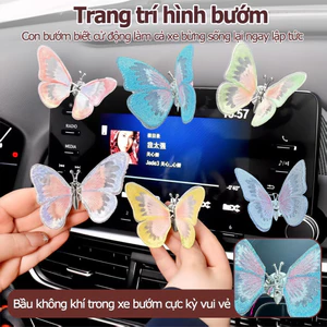 3D Bướm Ô Tô Trang Trí Nội Thất Bảng Điều Khiển Trung Tâm Cửa Thoát Khí Phụ Kiện Sáng Tạo Dễ Thương