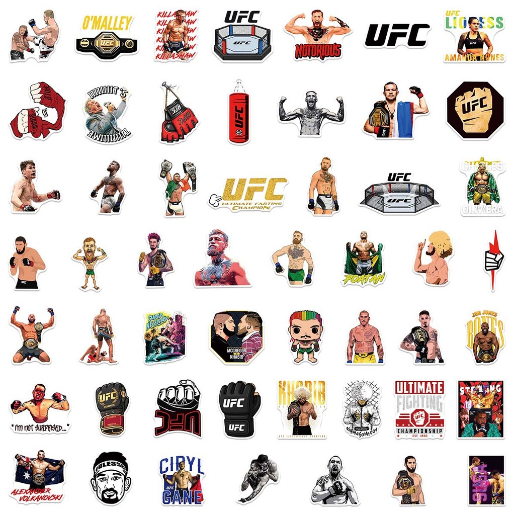 YT4 50 Cái / bộ UFC Dán Ultimate Fighting Championship Graffiti Hành Lý Chống Thấm Nước Trang Trí