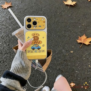 Ốp Da Gấu Bánh Mì Kẻ Sọc Màu Vàng Nâu Cho OnePlus 15 13 13R 12 12R 11 11R ACE 6 5 Racing Ultra 3 3V 2 2V 5G 4G Whimsical Sang Trọng Hoạt Hình Dễ Thương Mềm Thẩm Mỹ