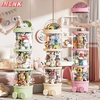 INENK Hộp đựng búp bê INENK, Ống đựng đồ chơi sang trọng phong cách hoạt hình bằng nhựa, 1 / 2 / 3 lớp trong suốt có tay cầm Dụng cụ sắp xếp búp bê nhồi bông Quà tặng sinh nhật