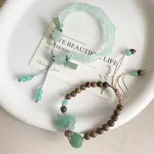 Phong Cách Thiền Hoa Sen Vòng Tay Cổ Nữ Trung Quốc Mân Côi Hạt Xung Quanh Ngón Tay Bohemian Phong Cách Dân Tộc Cao Cấp Mới Đính Hạt Vòng Tay Nữ 5.20