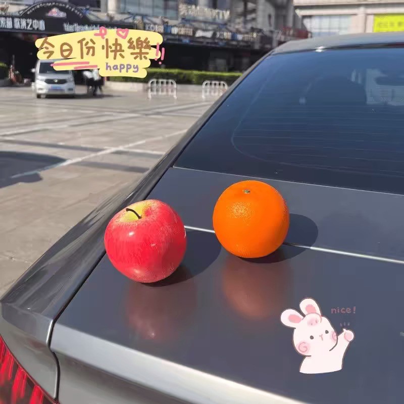Apple Orange Xe Trang Trí Thân Cây Trang Trí Ngoại Thất Gương Chiếu Hậu Phụ Kiện Trái Cây Thực Tế
