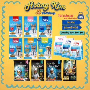 COMBO gói hạt cho mèo 50g MRVET - BITE OF WILD gói nhỏ tiện lợi