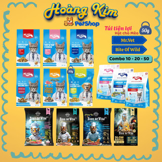 COMBO gói hạt cho mèo 50g MRVET - BITE OF WILD gói nhỏ tiện lợi