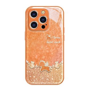 Thích hợp cho iPhone17promax Vỏ Điện Thoại Phong Cách Năm Mới 16 Túi May Mắn Pony Vòng Tay 15promax Lấp Lánh