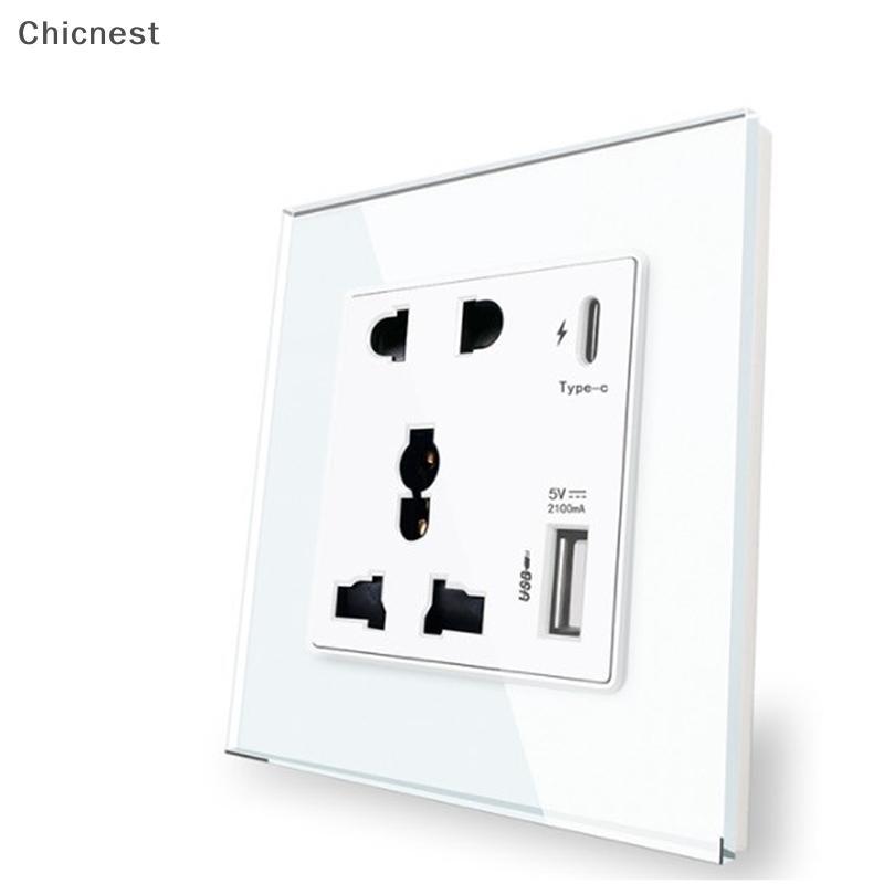 [Chc] Bộ nguồn Ổ cắm USB 2100MA Bảng điều khiển quốc tế 13A Giao diện tường loại C của Vương quốc Anh [VN]