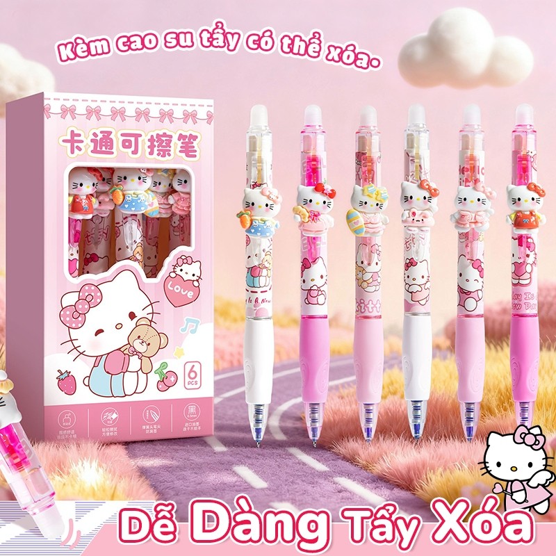 Bút mực xoá được 0.5mm siêu đẹp – Bút gel cho học sinh cấp 1, mực trong viết trơn, tẩy xoá sạch dễ dàng