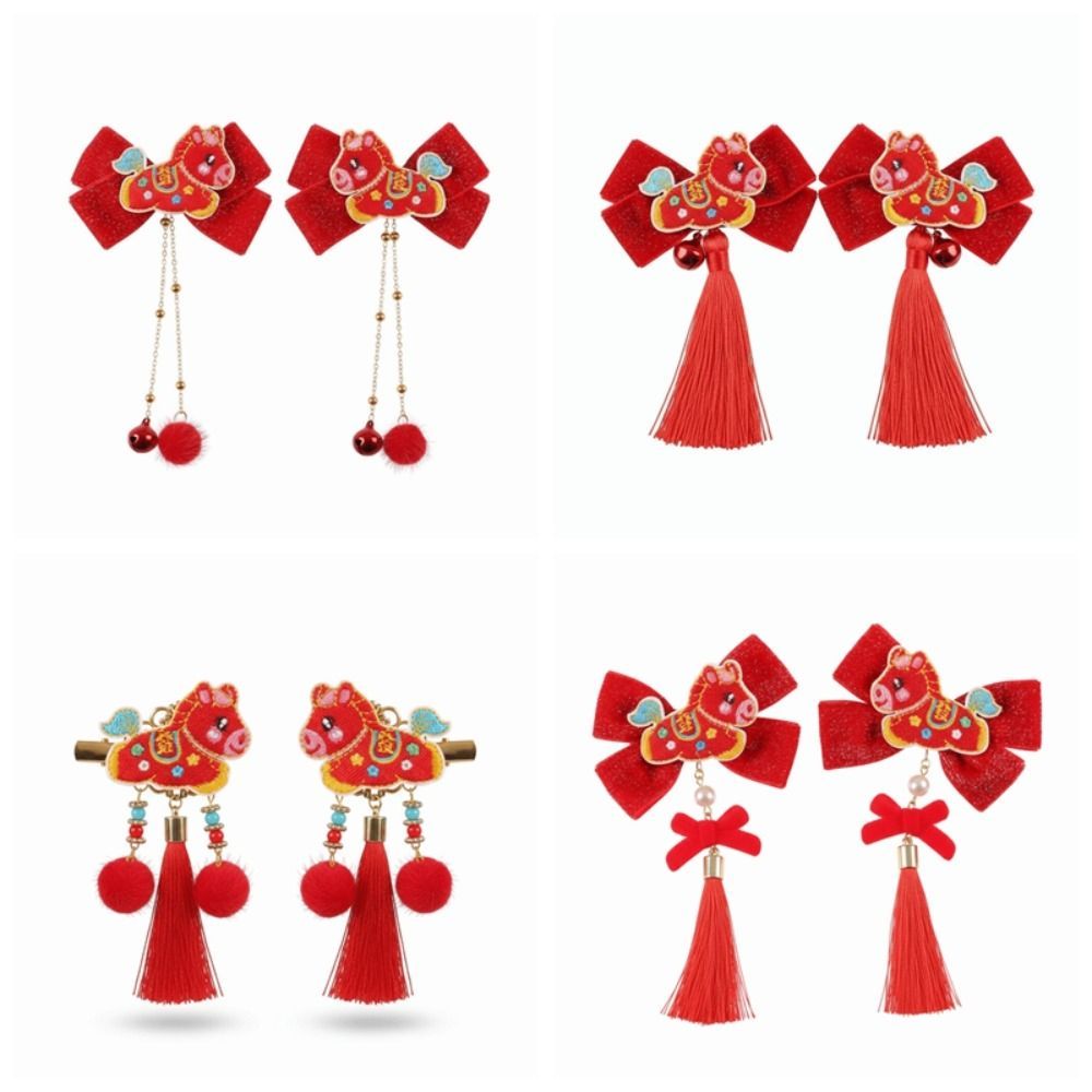 Kẹp Tóc Truyền Thống Trung Quốc Hình Quả Bóng Tua Rua, Quà Tặng Dịp Năm Mới