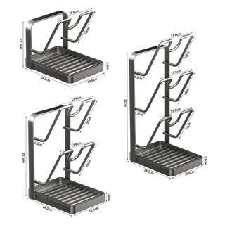 Giá để đồ nắp nồi nhà bếp HOBBYIN, có khay nhỏ giọt có thể tháo rời Giá đỡ nắp nồi nhà bếp bền, Giá đỡ nồi đa chức năng