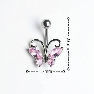 STHB Zircon Bướm Trang Sức Cơ Thể 1 Vòng Bụng Không Gây Dị Ứng Rốn Nhẫn Dành Cho Nữ Thanh Thiếu Niên Thời Trang Hàng Ngày VN