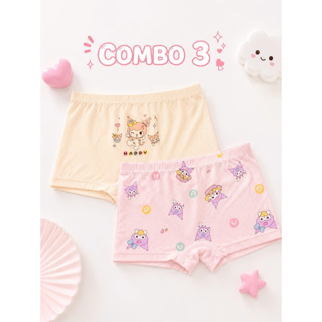 COMBO 2 - COMBO 5 Quần Chip Bé Gái cotton kháng khuẩn mềm mát, thoáng mát co giãn KUROMI