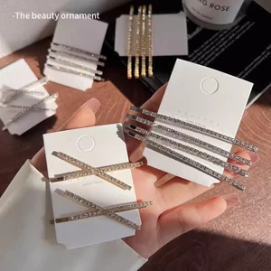 Jennie Cùng Phong Cách Kẹp Tóc Flat Kim Cương Giả Kẹp Tóc Cô Gái Bên Kẹp Bên Nổ Kẹp Mũ Đội Đầu Vịt Kẹp Kẹp UXLA